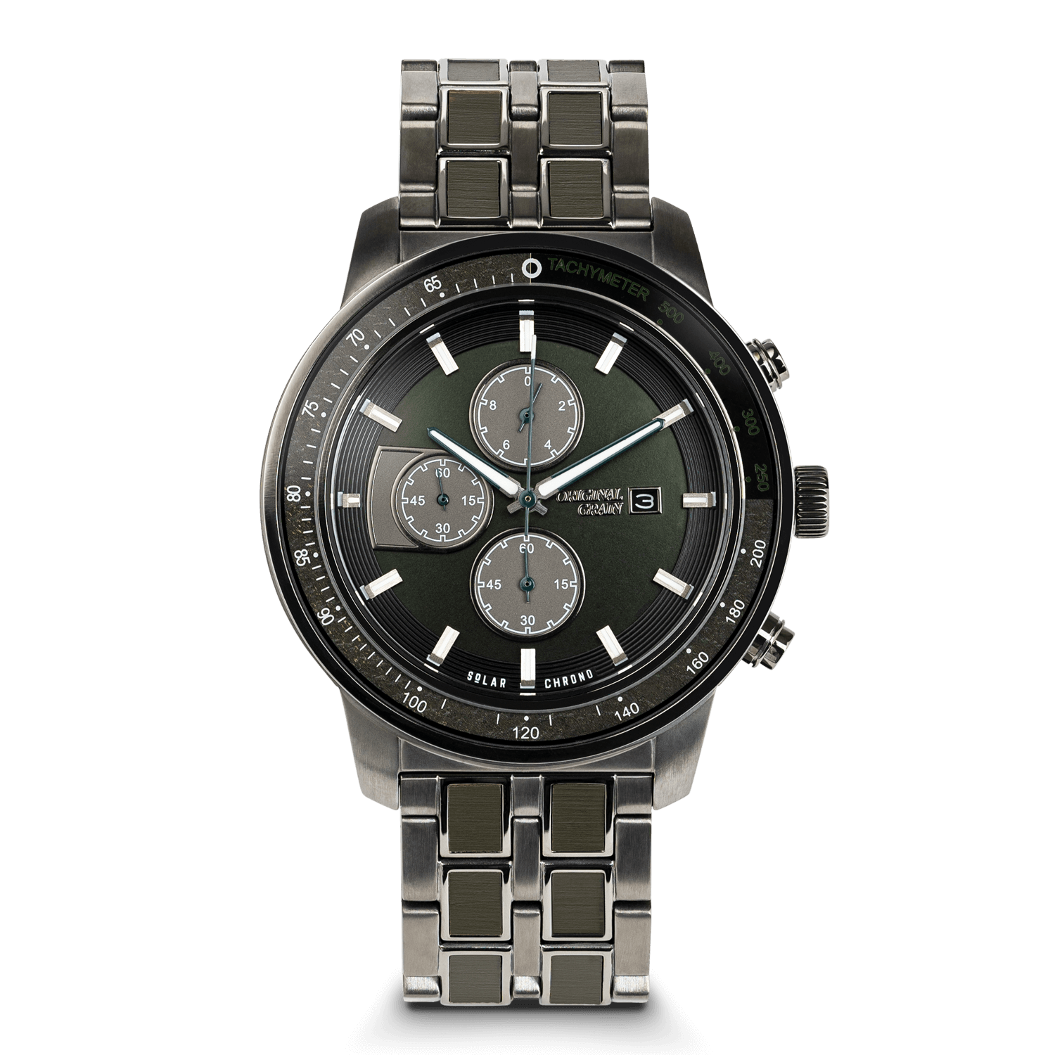 Original Grain Military Green Barrel Solar Chrono 45mm