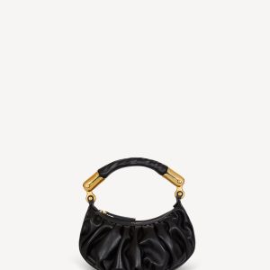 Balmain Sac Ébène Mini en cuir de veau