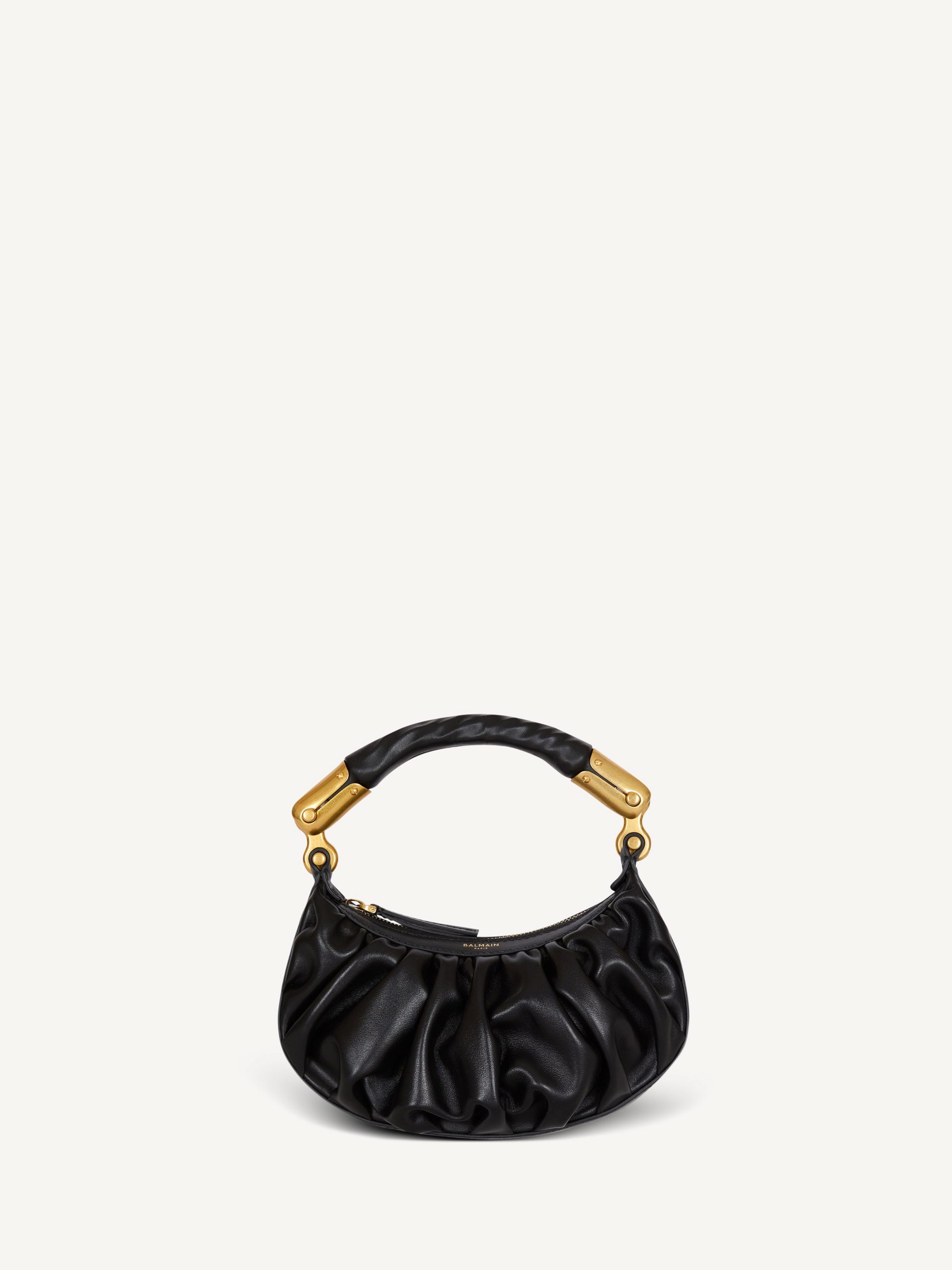 Balmain Sac Ébène Mini en cuir de veau