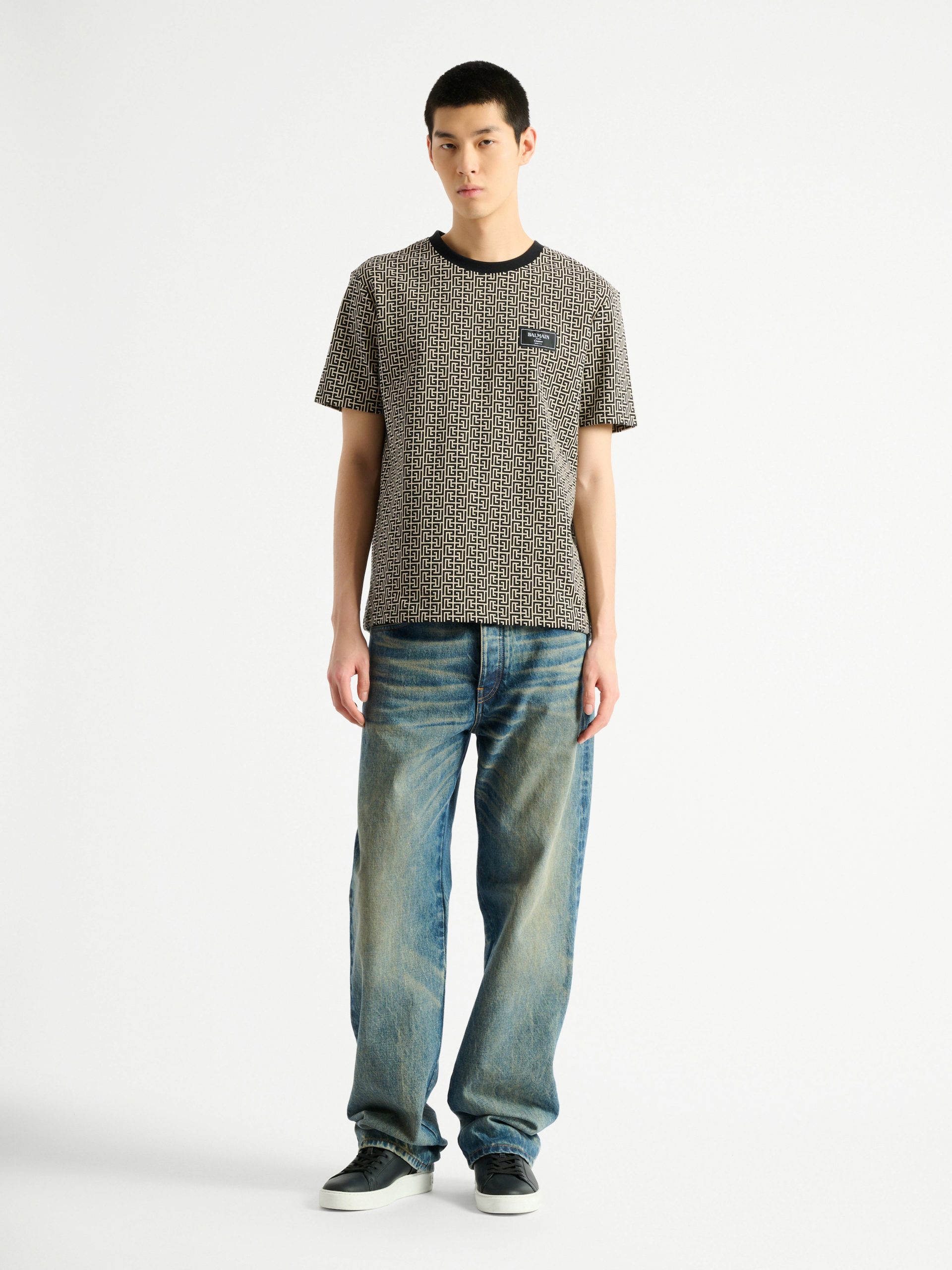 Balmain T-shirt en jacquard monogrammé
