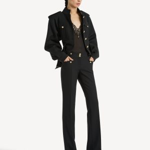 Balmain Pantalon à plis en gabardine de laine