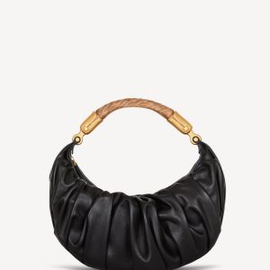 Balmain Sac Ébène Medium en cuir de veau