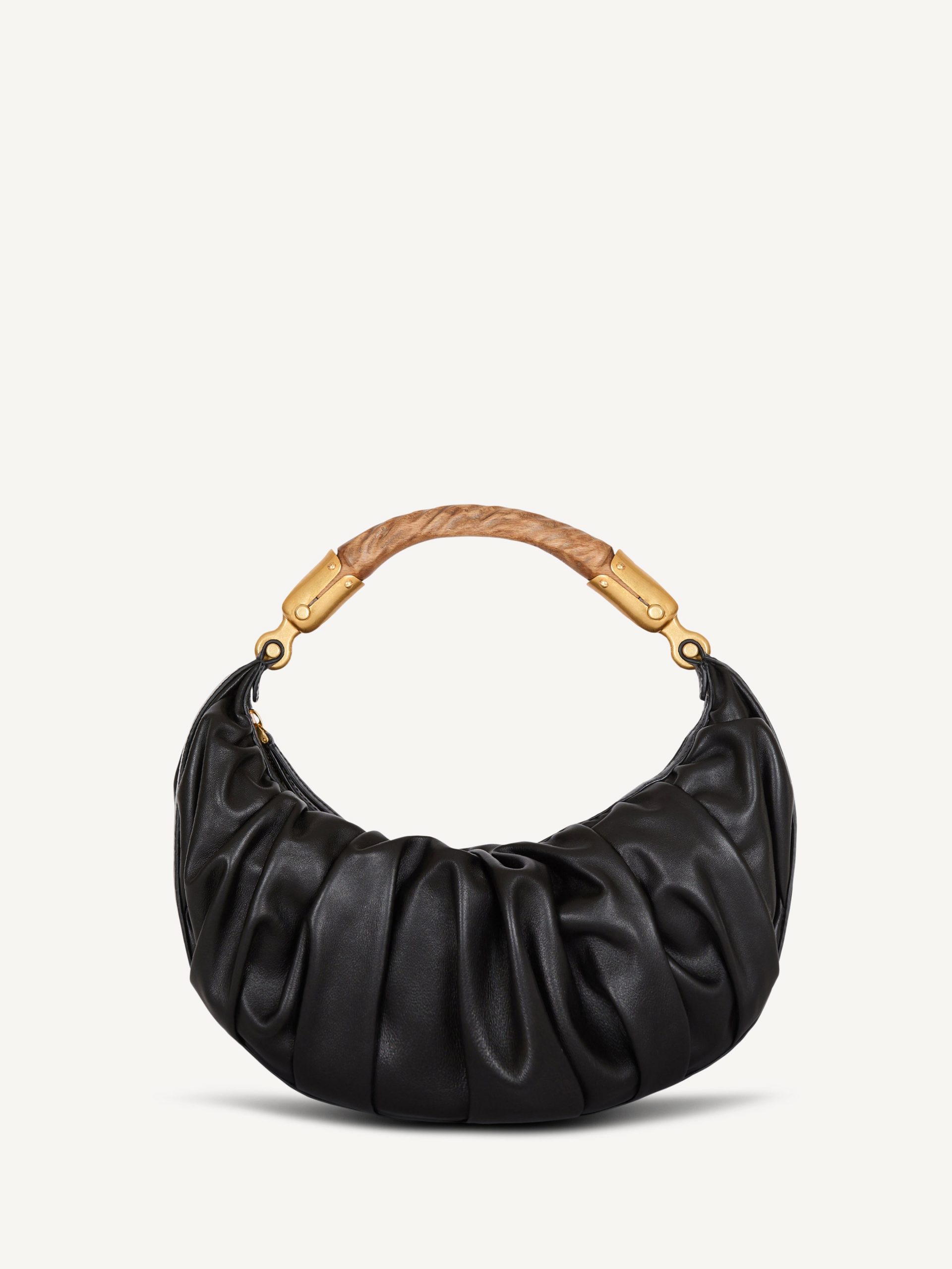 Balmain Sac Ébène Medium en cuir de veau