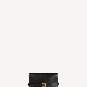 Balmain Portefeuille Shuffle à chaîne en cuir de veau