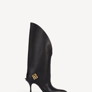 Balmain Bottes à talons Twist en cuir