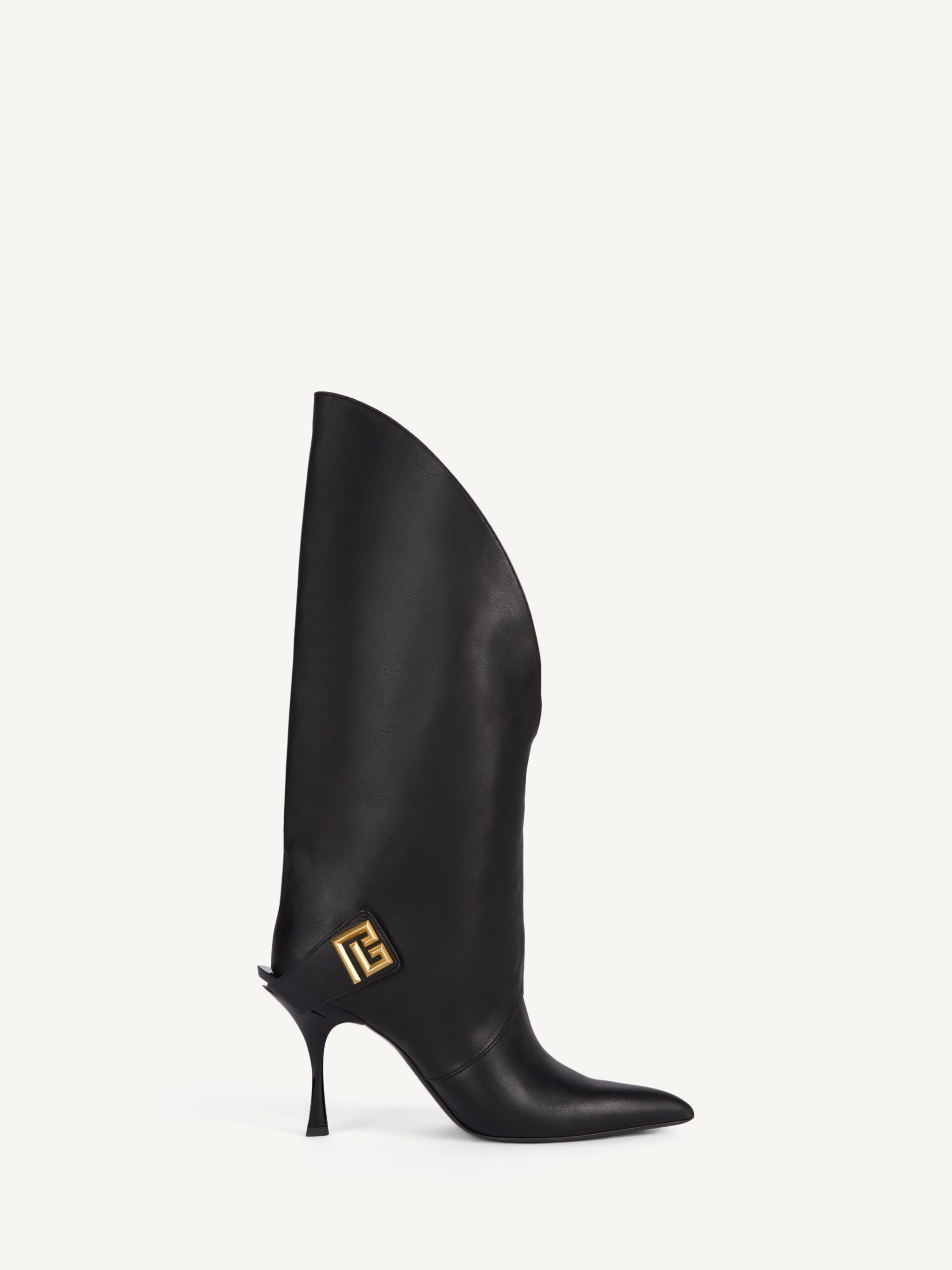 Balmain Bottes à talons Twist en cuir