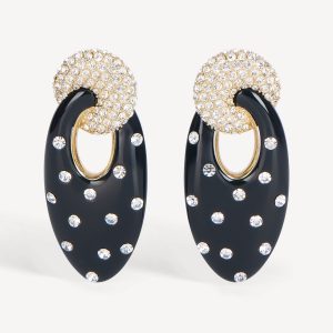Balmain Boucles d'oreille Organic en laiton laqué et cristaux