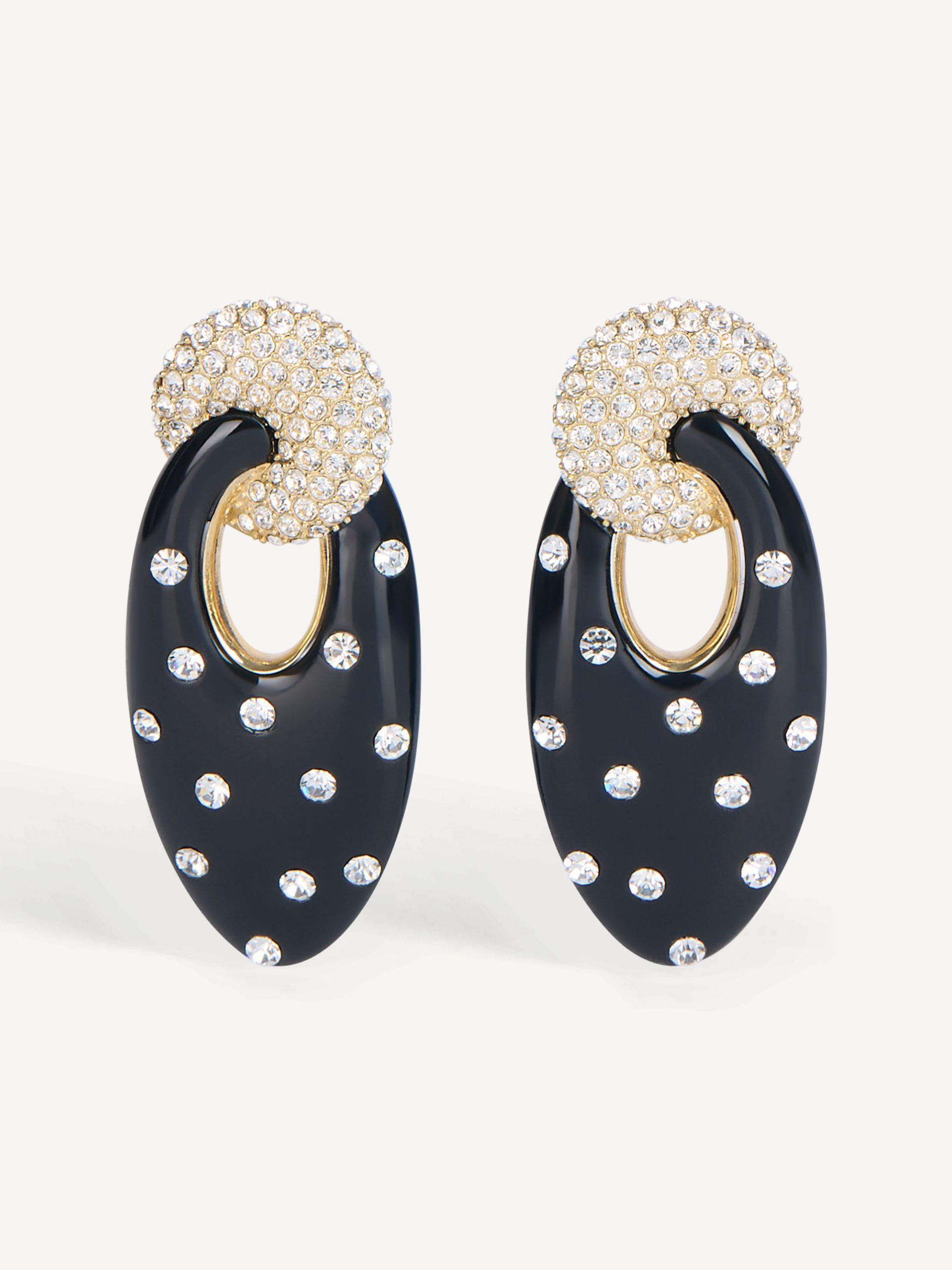 Balmain Boucles d'oreille Organic en laiton laqué et cristaux