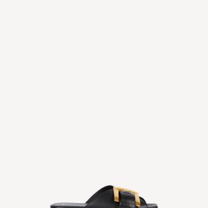 Balmain Sandales plates Anthem en cuir de veau