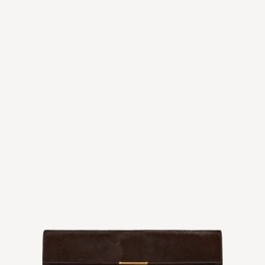 Balmain Sac LONG CLUTCH en cuir effet poulain