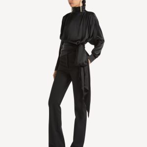 Balmain Blouse nouée en satin de soie