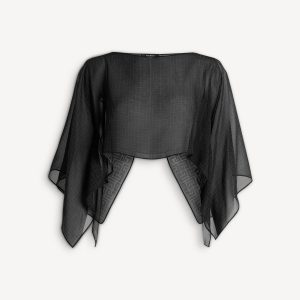 Balmain Top de plage Monogramme en mousseline
