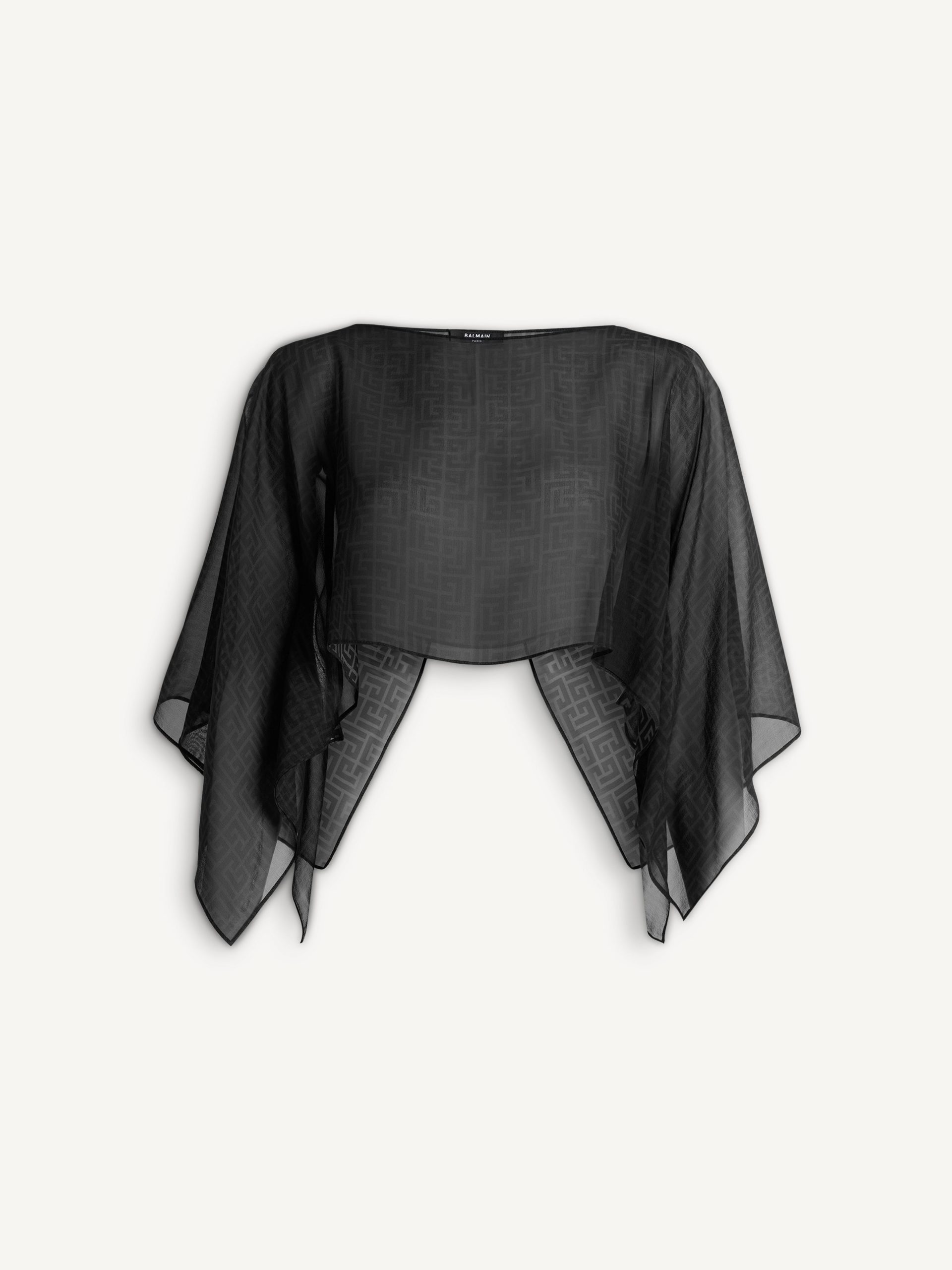 Balmain Top de plage Monogramme en mousseline