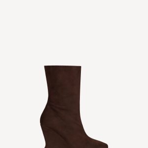 Balmain Bottines Wedge en cuir suédé