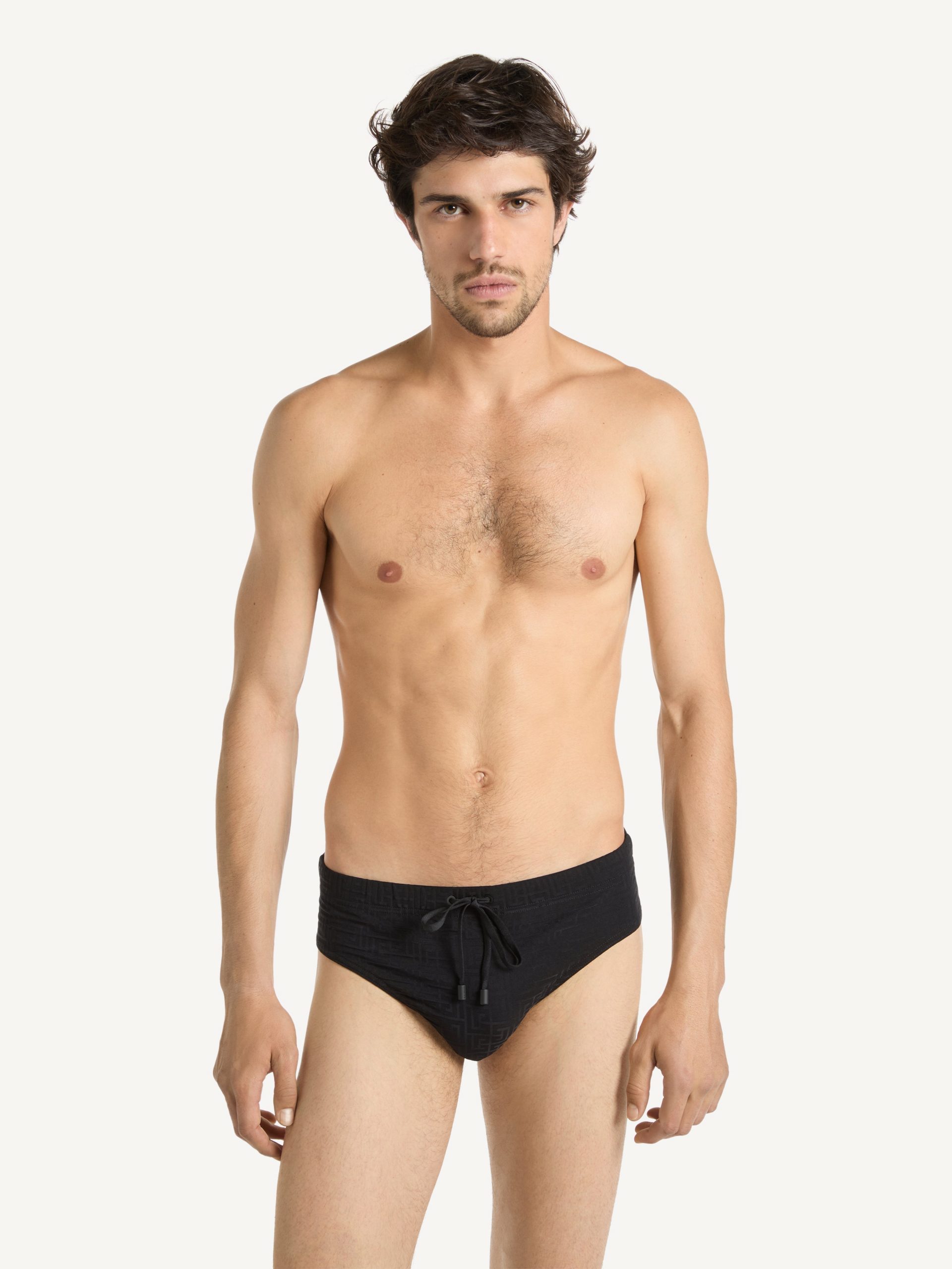 Balmain Slip de bain Monogramme en nylon élasthanne