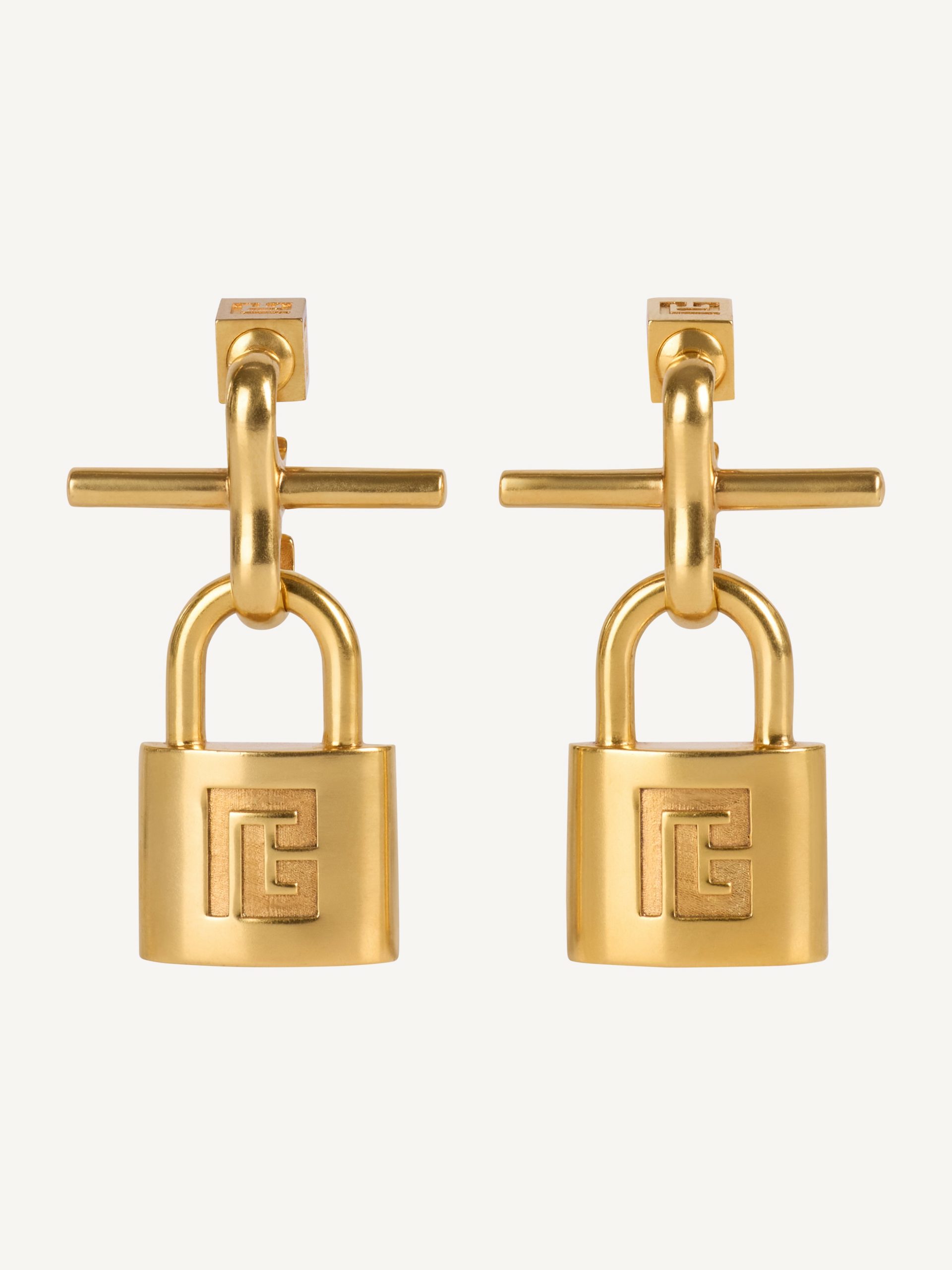 Balmain Boucles d'oreilles cadenas Pulse en laiton