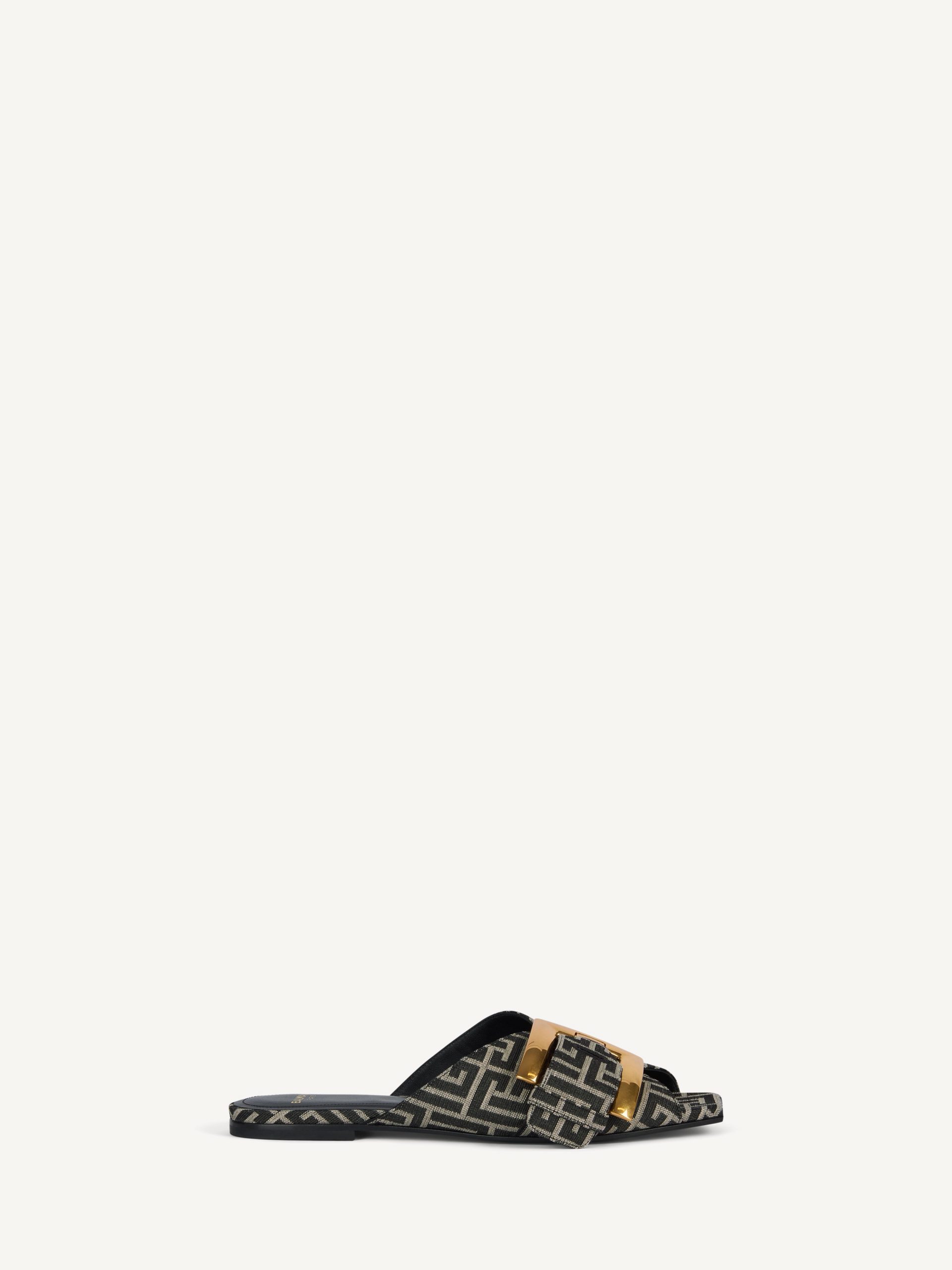 Balmain Sandales plates Anthem en jacquard monogramme