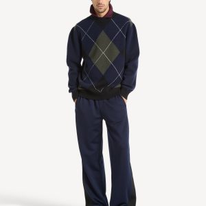 Balmain Pull à losanges en laine mérinos