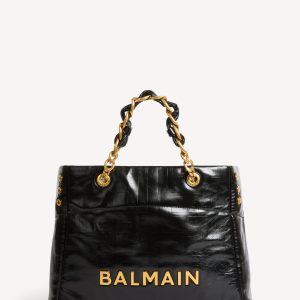 Balmain Sac Cabas 1945 Soft en cuir craquelé