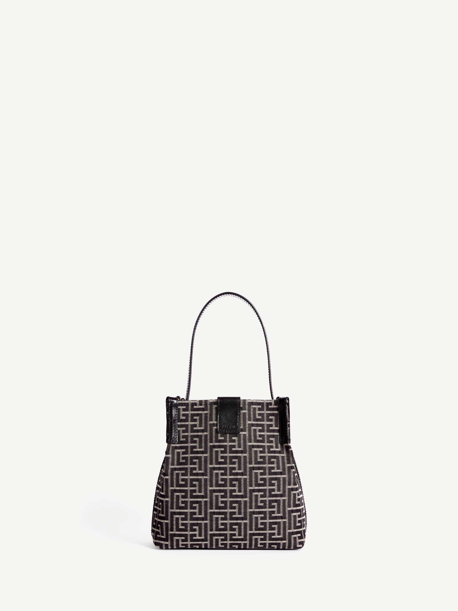 Balmain Sac Release Bucket en jacquard et cuir de veau