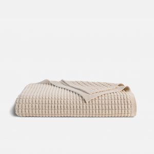 Brooklinen Grid Knit Cotton Throw Blanket - Last Call