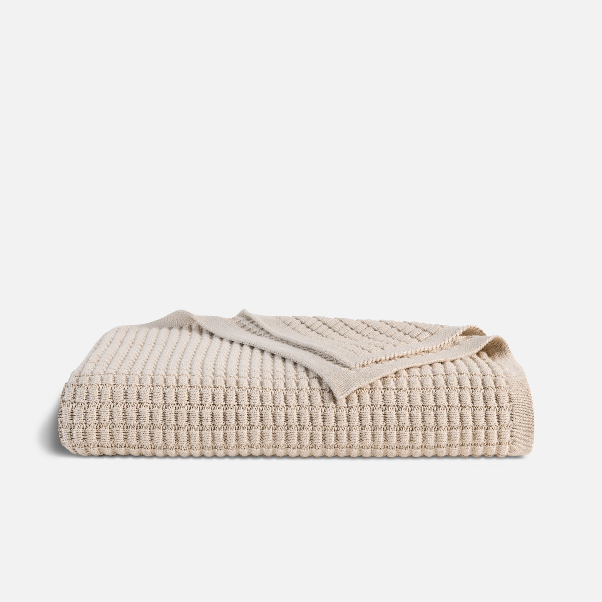 Brooklinen Grid Knit Cotton Throw Blanket - Last Call