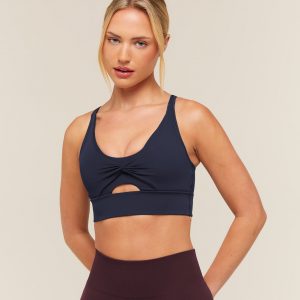 Gymshark Twist Front Sports Bra - Heavy Blue
