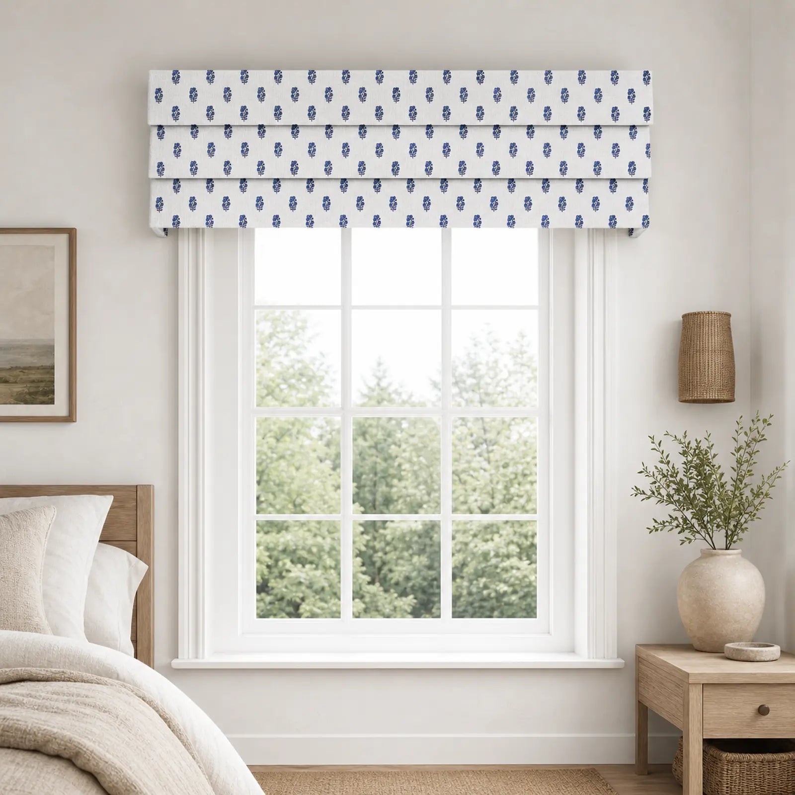 Brexton Cole x TWOPAGES Print Cotton Blend Hobbled Roman Valance