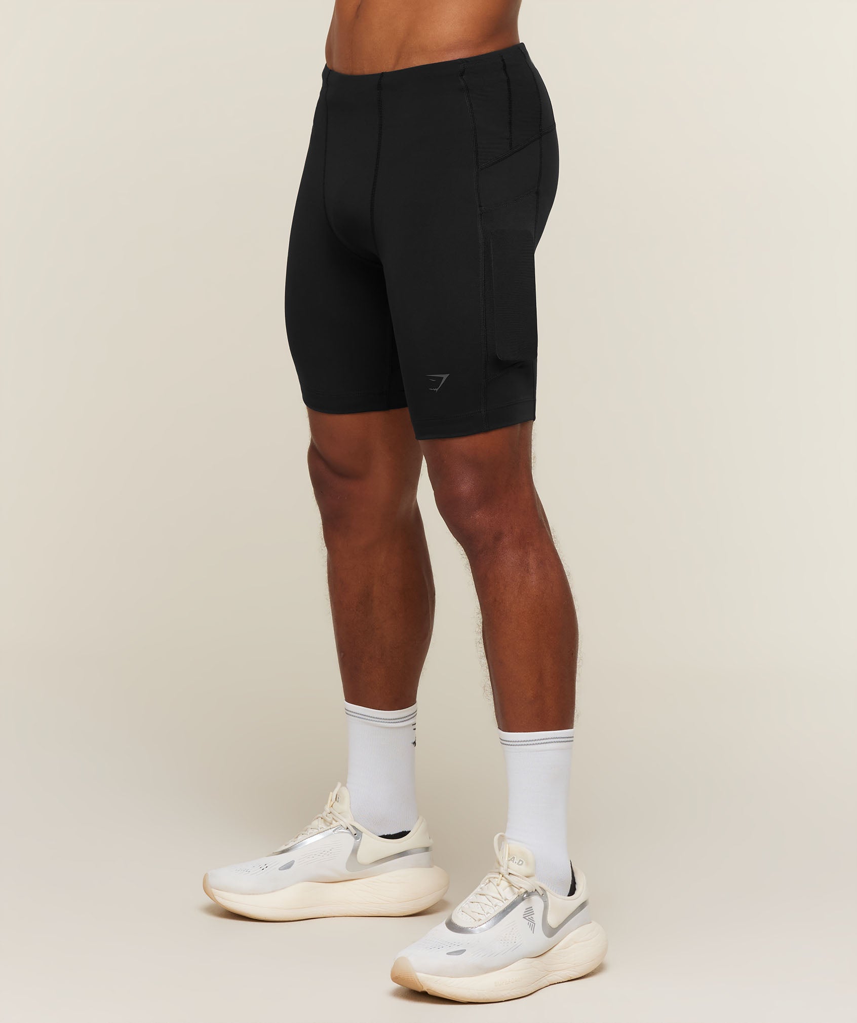 Gymshark Running Elite 7 Pocket Half Tights - Black