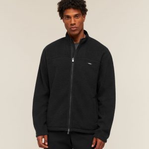 Gymshark Fleece Zip Through Jacket - Black