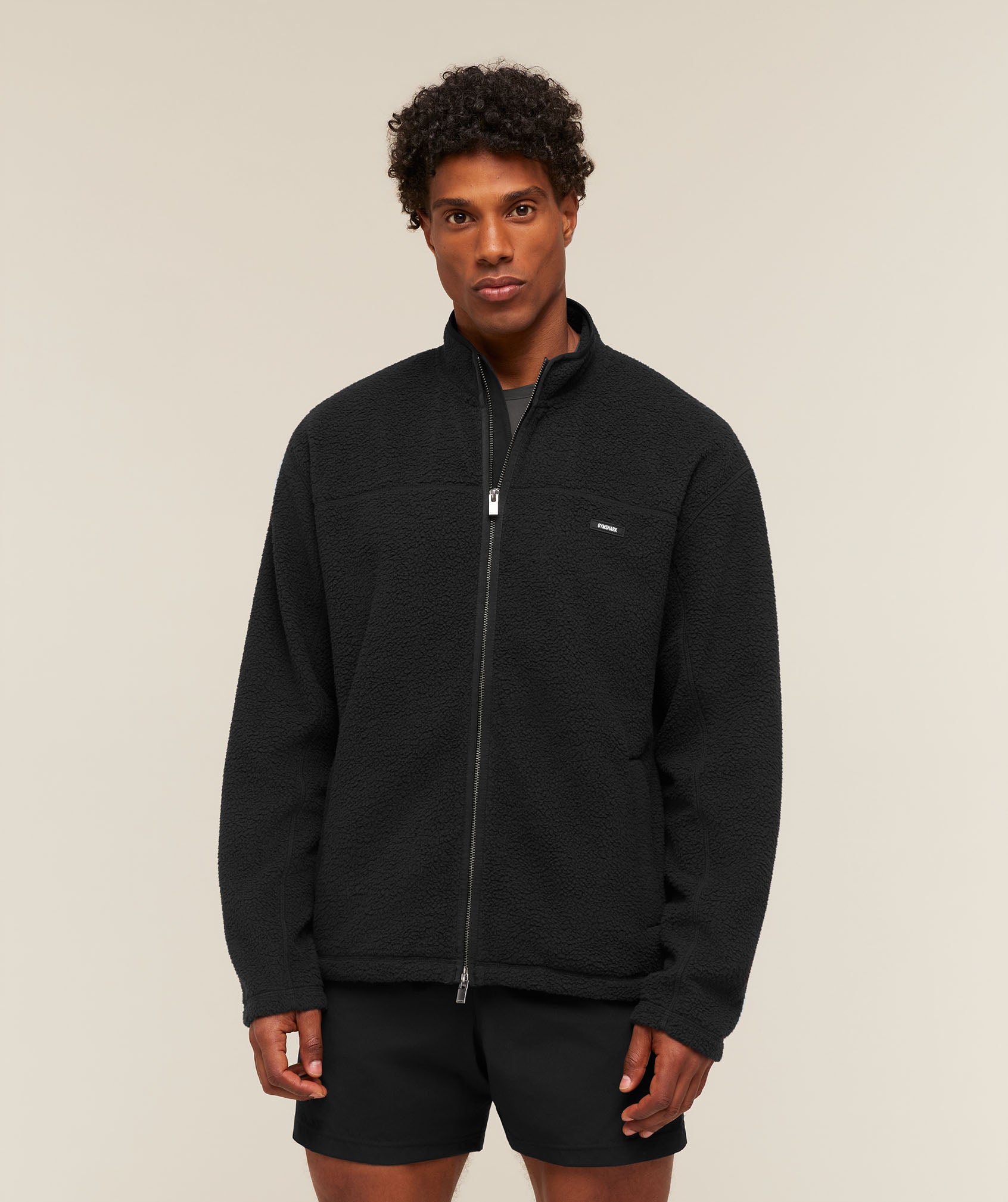 Gymshark Fleece Zip Through Jacket - Black