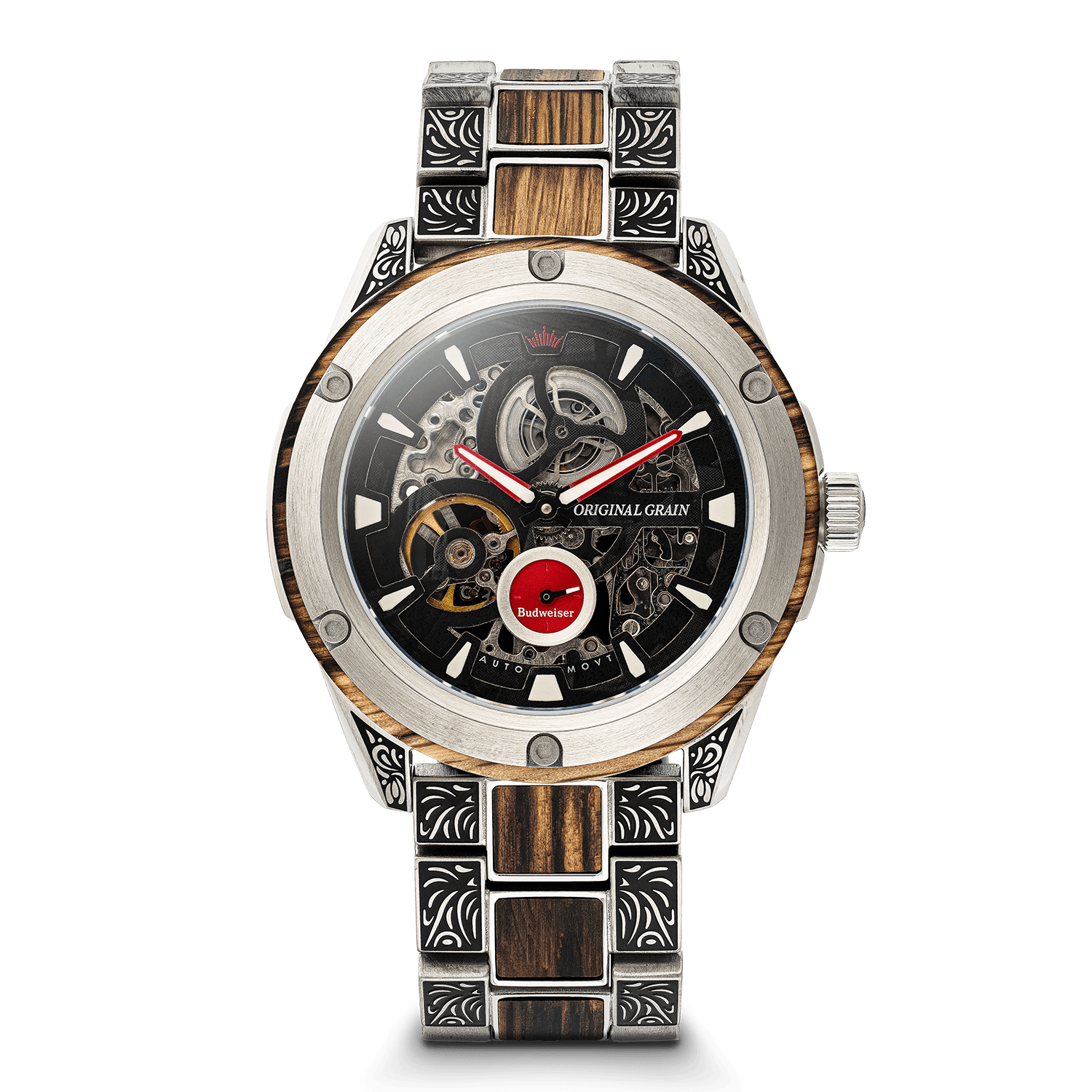 Original Grain Budweiser King of Beers Rugged Auto 44mm