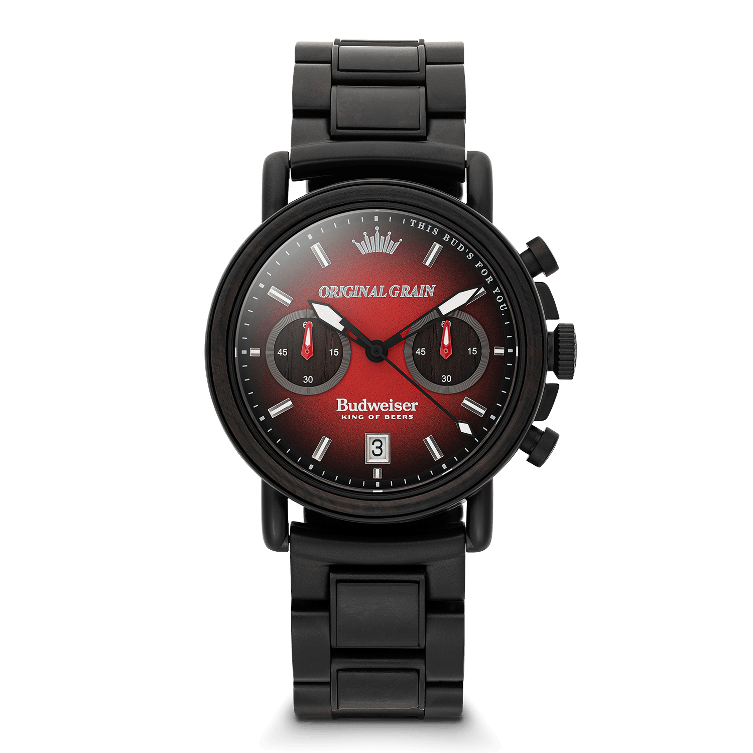 Original Grain Budweiser King of Beers Black Chrono 42mm