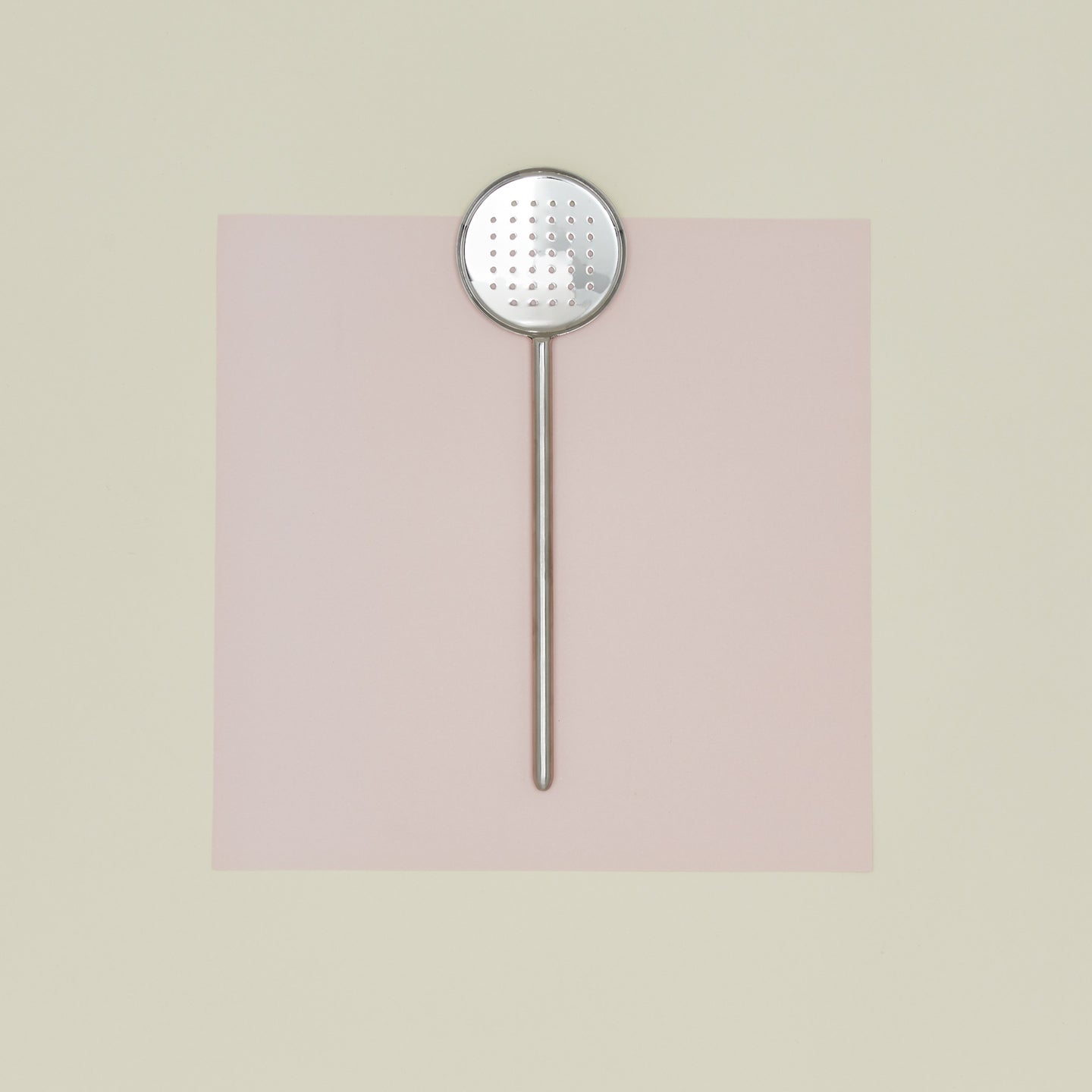 Hawkins New York Simple Metal Flat Slotted Spoon - Silver