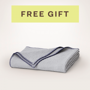Bollandbranch FREE Waffle Whipstitch Throw or Aran Knit Throw - Waffle Whipstitch Throw Blanket - Shore/