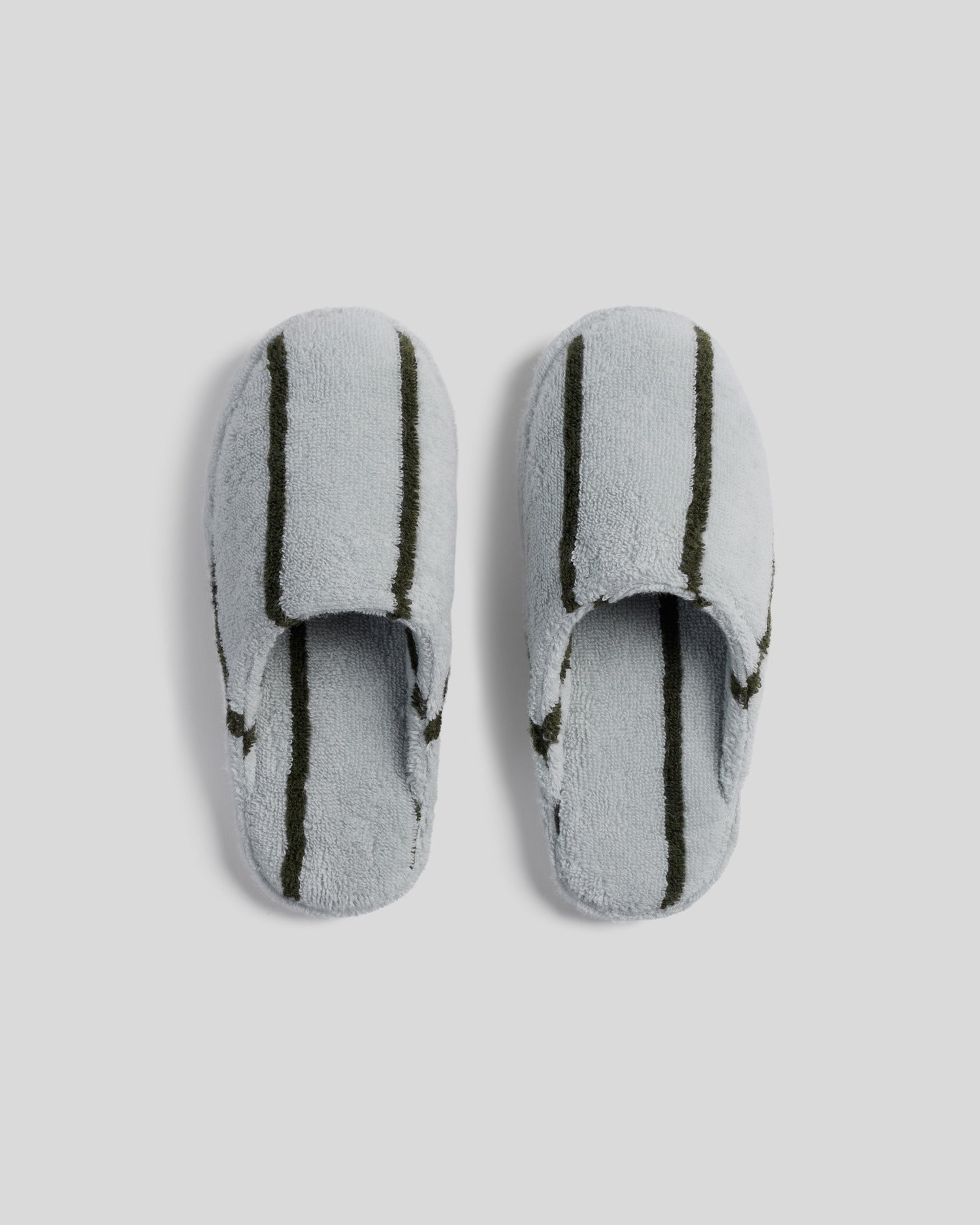 Parachute Turkish Cotton Stripe Slippers (Sky with Evergreen)