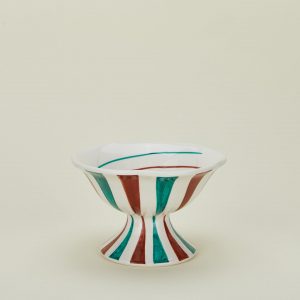 Hawkins New York Tutti Frutti Footed Bowl - Cacao + Blue Stripes