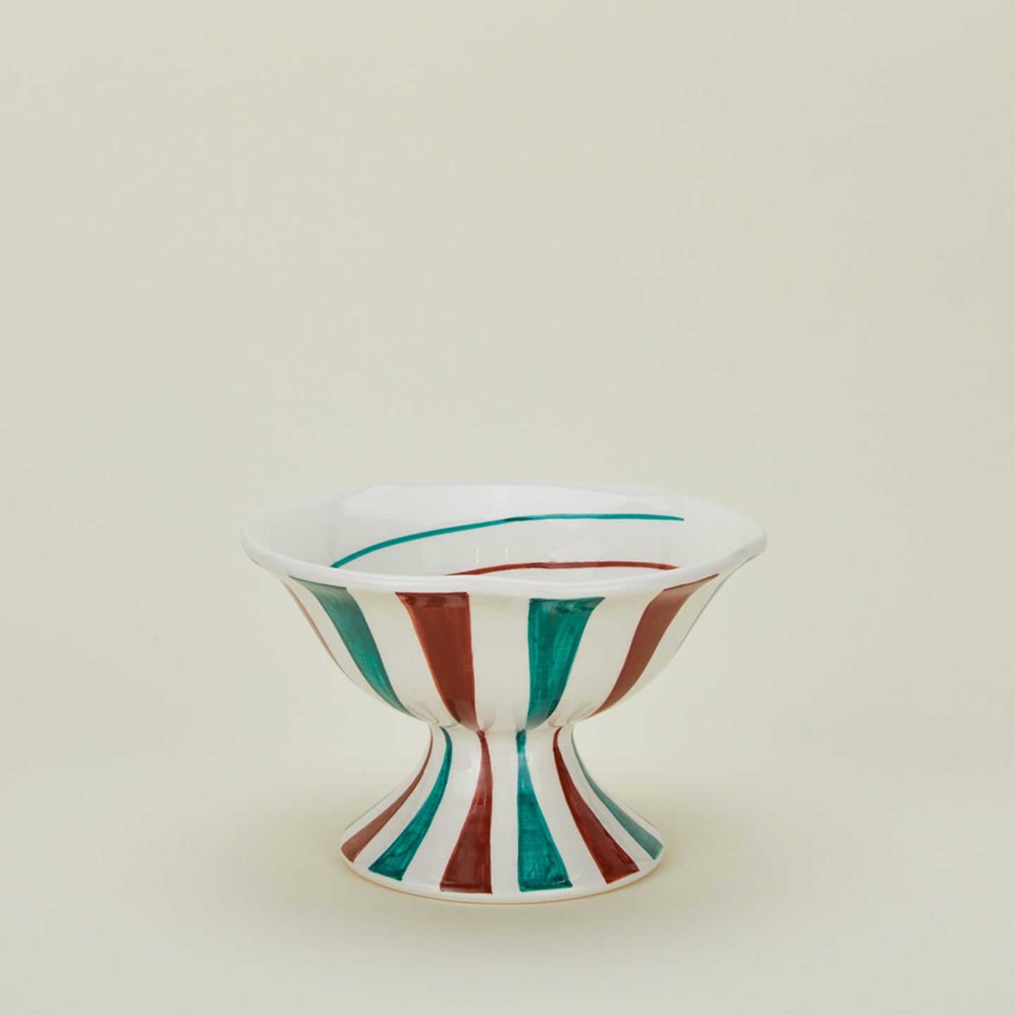 Hawkins New York Tutti Frutti Footed Bowl - Cacao + Blue Stripes