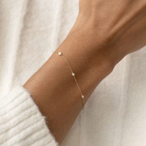 Linjer Bezel Set Lab Grown Diamond Bracelet 14k Gold - Vilda