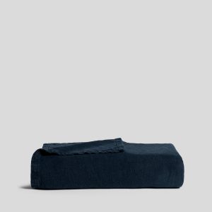 Parachute Vintage Linen Bed Blanket (Ink)