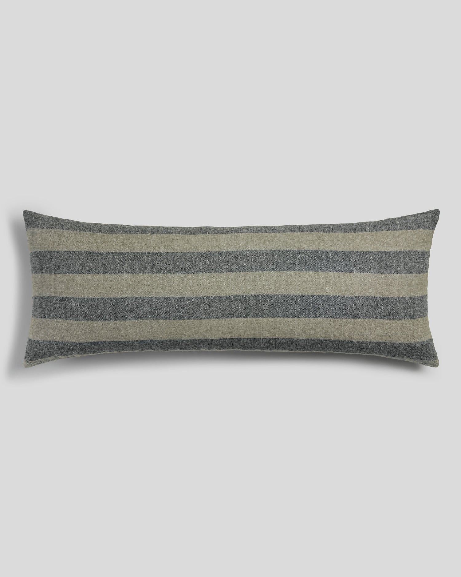 Parachute Vintage Linen Body Pillow Cover (Ink and Thyme Stripe)