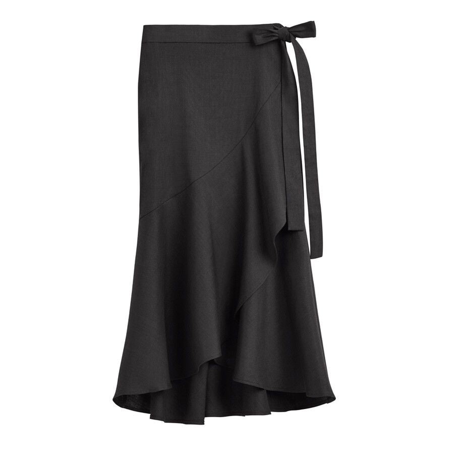 Cuyana Linen Ruffle Wrap Skirt